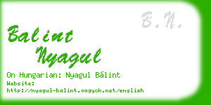 balint nyagul business card